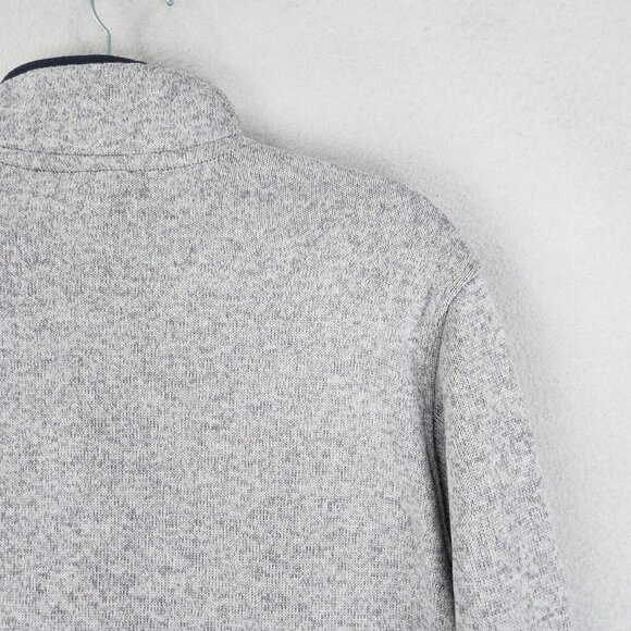 Eddie Bauer Sweater Mens Medium Gray Radiator Fleece Mock Neck Snap Pullover - Picture 11 of 11